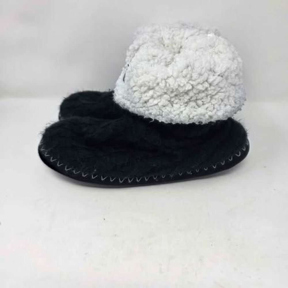Pittsburgh Steelers Cable Knit Sherpa Slippers Womens XL 11-12 Black Bootie - Picture 2 of 10